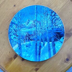 Vintage Kindred Spirits Hidden Face Art Plate Blue W.S. George Julie Kramer Cole